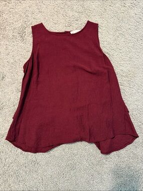Sleeveless Wine Red Women's Tank Top